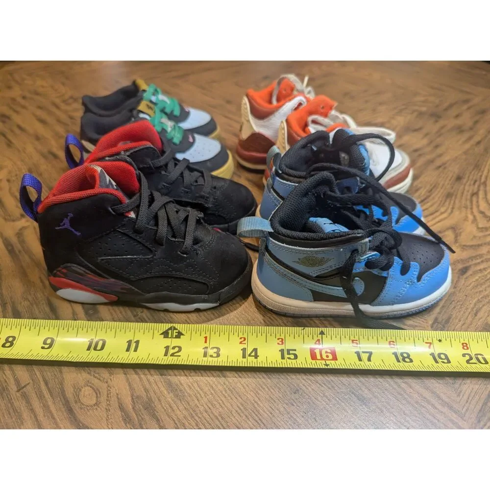 Four Nike Air Jordan Toddler Sized 6C Shoes